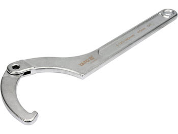 Yato Elastīgā Āķa Atslēga YT-01674, 120-180mm, 470mm, CrV, apaļo rievu uzgriežņiem, hromēta, matēta (YT-01674)