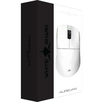 White Shark игровая мышь AURELIAN WGM-9011, 26000 DPI, 1000 Hz, 6 кнопок, 300 mAh, 1.8 м, белая (AURELIAN-W)