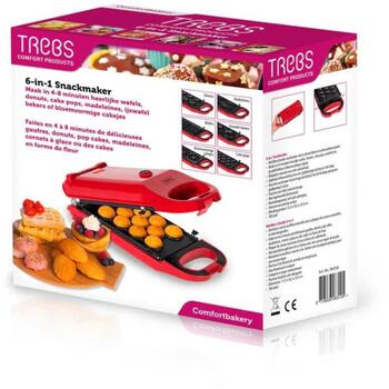 Trebs 99356 6in1 прибор для закусок, 1.1kg, красный, пластик/бакелит, 6 сменных пластин, антипригарное покрытие (99356)