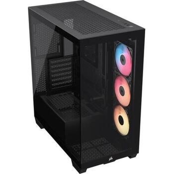 Corsair 3500X RS-R ARGB datora korpuss CC-9011322-WW, Midi tower, 3 ventilatori, ARGB, melns, tērauds/rūdīts stikls (CC-9011322-WW)