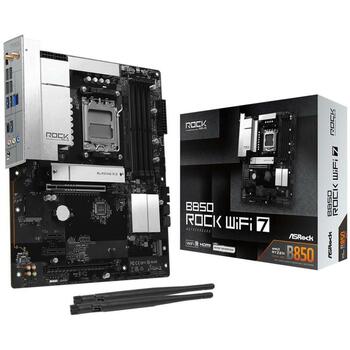 ASROCK B850 ROCK WIFI 7 mātesplate, AM5, ATX, DDR5, 4xDIMM, Wi-Fi 7, BT 5.4, 2.5GbE, M.2, SATA III (B850 ROCK WIFI 7)