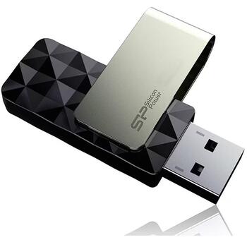Silicon Power USB флеш-накопитель Blaze B30 SP016GBUF3B30V1K, 16GB, USB 3.1 Gen 1, USB Type-A, черный, поворотный, LED индикатор (SP016GBUF3B30V1K)