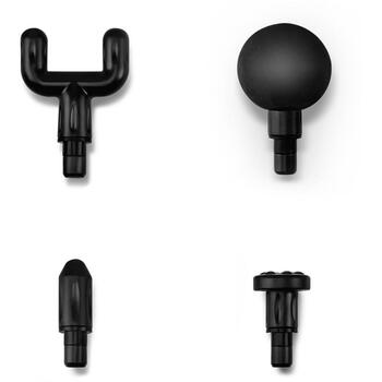 Media-Tech Masāžas pistole MT6521, 6 ātrumi, 1800-3200 apgr/min, 45 min, 4 uzgaļi, USB-C, melna (MT6521)