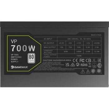 Gamemax barošanas bloks VP 700S, 700 W, Bronza, Nemodulārs, 200-240 V, 120 mm ventilators (VP 700S)