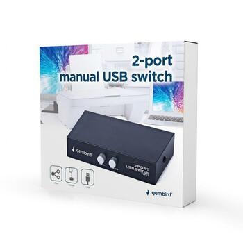 Gembird коммутатор USB 2P/DSU-21 черный (DSU-21)