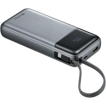 Sandberg 421-29 Универсальный пауэрбанк, 20000 мАч, 67W PD, USB-C, USB-A, встроенный USB-C кабель, дисплей зарядки (421-29)