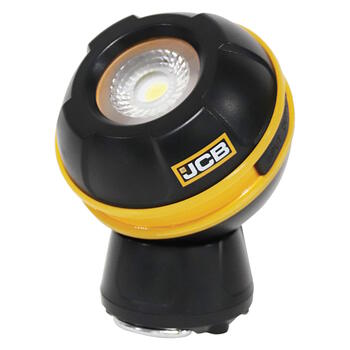 JCB uzlādējams rotējošs LED darba lukturis darbnīcai un būvlaukumam 600lm 360° magnētiska pamatne USB Powerbank IP44 JCB-WL-GLOBE (JCB-WL-GLOBE)
