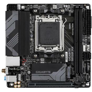 Gigabyte Mātesplate B650I AX 1.2, AMD Socket AM5, 5+2+1 fāzes VRM, līdz 6400MHz DDR5, 1xPCIe 4.0 M.2, 2.5GbE LAN, Wi-Fi 6E (B650I AX 1.2)