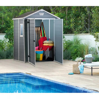 Keter Садовый сарай Manor 6x5 DD 29197128, 185x152x226см, 59,9кг, двойные стенки, пол, вентиляция, окно, замок (29197128)