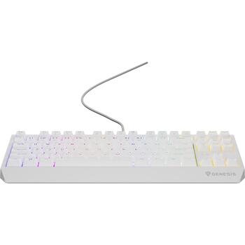 Genesis Thor 230 TKL механическая игровая клавиатура NKG-2080, проводная, USB Type-C, 87 клавиш, Outemu Brown, RGB, белая (NKG-2080)