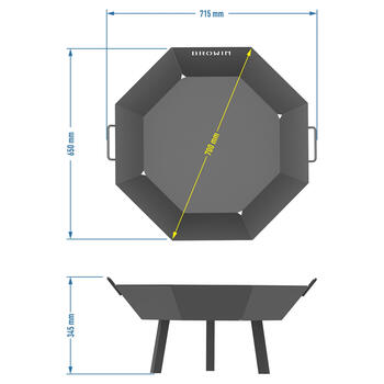 Browin 330496 Dārza ugunskura vieta, 70cm, 2mm tērauds, melna, 8.3kg (330496)