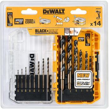 Dewalt Набор сверл по металлу DT70727-QZ, 14 шт., HSS-G, 3 плоских, Угловой наконечник, Совместим с TSTAK (DT70727-QZ)