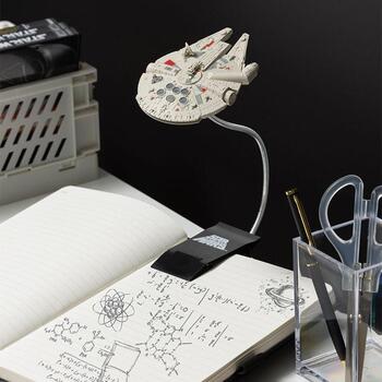 Paladone Millennium Falcon piespraužamā gaismiņa PP12712SW, 20cm, 1 LED, pelēks, regulējama gaisma, piespraužama pie grāmatas (PP12712SW)