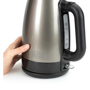 Black Decker электрический чайник BXKE2201E ES9580040B, 2200 W, 1.7 L, нержавеющая сталь, технополимер, моющийся фильтр (ES9580040B)