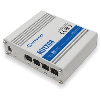 Teltonika Промышленный маршрутизатор RUTX08 RUTX08000000, 10/100/1000 Mbit/s, 4xRJ-45, Поддержка VPN, Установка на DIN-рейку (RUTX08000000)