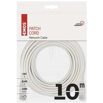 Emos UTP Patch Cable CAT5E S9126, 10 м, 8 проводов, RJ45/RJ45, серый, PVC, 1000 Base-T (S9126)