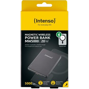 Intenso Power Bank 7344024, 5000mAh, 15W беспроводная зарядка, 20W USB-C PD, совместим с MagSafe (7344024)