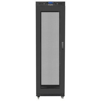 Lanberg монтажный шкаф 19 42U 600x800 FF01-6842-23BL, 93кг, 600мм, 2097.5мм, 800кг, IP20, перфорированная дверь, LCD дисплей (FF01-6842-23BL)