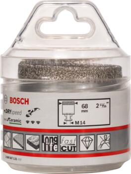 Dimanta caurumzāģis 68 mm DrySpeed Best for Ceramic, Mazām leņķa slīpmašīnām PRO CERAMIC DRY KROŅURBIS, 2608587131, BOSCH (2608587131)