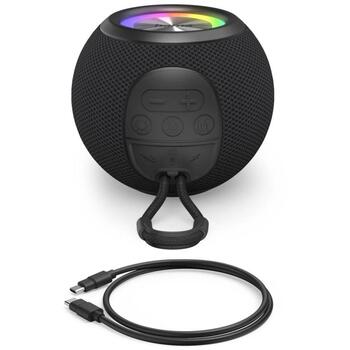 Hama Bluetooth колонка 00188237, 5 W, 1200 mAh, 3.7 V, 10 ч, Моно, Черный, LED подсветка, AUX, USB, MicroSD (00188237)