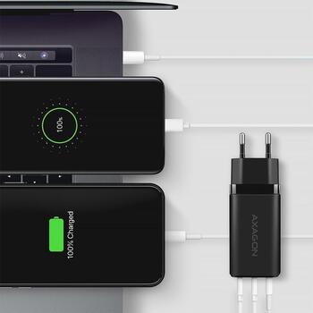 Axagon настенный зарядное устройство ACU-DPQ65 65W, 3x выход (USB-A + два USB-C), PD3.0/QC4+/PPS/Apple (ACU-DPQ65)