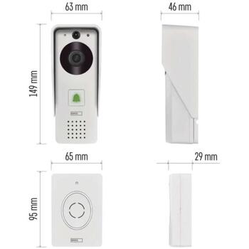 Emos Умный дверной звонок IP-09D H4030, 2x18650 аккумулятор 2200 мАч, 110°, IP44, ночное видение, возможность записи (H4030)