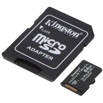 Kingston карта памяти SDCIT2/64GB, 64 ГБ, A1, V30, UHS-I, Class 10, microSDXC, SD адаптер (SDCIT2/64GB)