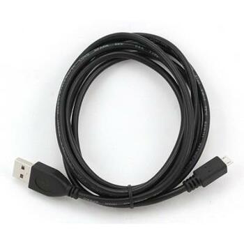 Gembird kabelis USB2 uz Micro-USB 3m, melns, vīriešu A spraudnis uz vīriešu Micro-B spraudni, zelta kontakti (CCP-MUSB2-AMBM-10)