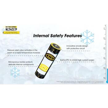 Nitecore Аккумулятор NL2142LTP 21700 4200mAh 3.6V, LTP, 8A MAX постоянный ток разряда, низкотемпературная производительность (NL2142LTP)