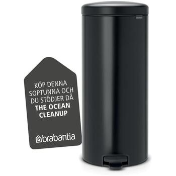 Brabantia NewIcon 114540 мусорное ведро с педалью, 30 л, нержавеющая сталь, матовый черный (114540)