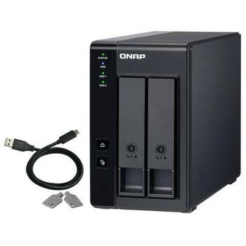 Qnap Uzglabāšanas sistēma TR-002 2 Bay USB Type-C, 2 SATA 3.5 collu disku, 1 USB-C, 10.15 W, strāvas adapteris 36W (TR-002)