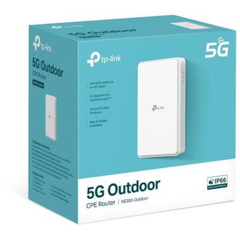 Mercusys маршрутизатор NE200-OUTDOOR 5G, 4.67 Гбит/с, IP67, 2.5GE порт, PoE, 1 LAN порт, 5G, 3G, 4G, белый (NE200-OUTDOOR)