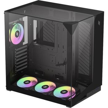 Gamemax Корпус NEX C56 VC BK, 30см x 44.6см x 44.8см, 7 слотов расширения, 2 x USB 3.2 Gen 1, 1 x USB-C 3.2 Gen 2, 1 x наушники (NEX C56 VC BK)