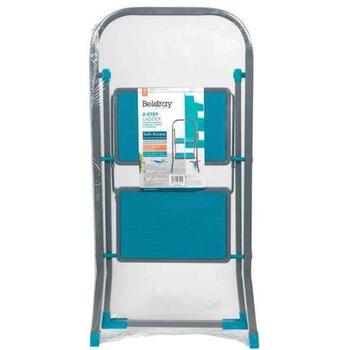 Beldray LA023957SPFEU7 2-ступенчатая лестница, 81см, 46.5см, 51см, 4.28кг, металл, нескользящие ступени, складная (LA023957SPFEU7)