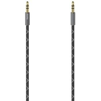 Hama Audio kabelis 00205129, 0.75m, 3.5mm Jack, melns/pelēks, Jack-Jack, 3.5mm Jack spraudnis, 3.5mm Jack spraudnis (00205129)