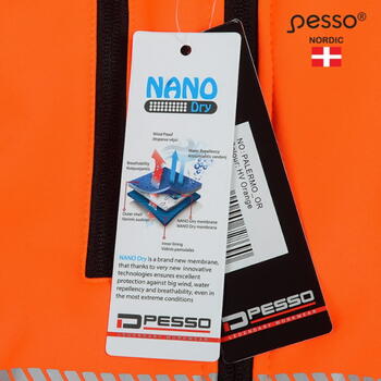 Pesso Palermo hi-vis softshell jaka, 2XL, oranža/melna, 8000mm, 5000g/m²/24h, 310g/m², EN ISO 471:2013 2. kl. (PALERMOO2XL)