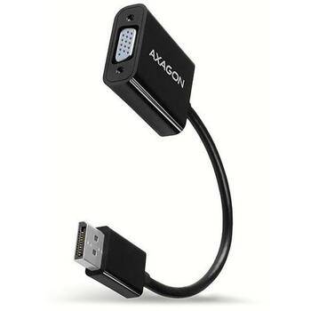 Axagon адаптер RVD-VGN DP на VGA, 0.15м, 1 x 15pin D-sub, 1 x DisplayPort, черный (RVD-VGN)