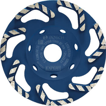 Dimanta kausveida disks 125 x 22.23 mm, Concrete, Betona slīpmašīnām EXPERT CONCRETE GRINDING HEAD, 2608900651, BOSCH (2608900651)