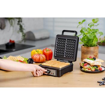 Zelmer Vafeļu panna ZWM0012 71405677P, 1200 W, 2 vafeles, nerūsējošais tērauds, nelīpošais pārklājums, temperatūras regulēšana (71405677P)