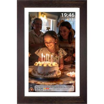 Denver Цифровая рамка Frameo PFF-1543DW 119101050100, 15,6 дюйма, 1920 x 1080 пикселей, 16 ГБ, Wi-Fi, сенсорный экран (119101050100)