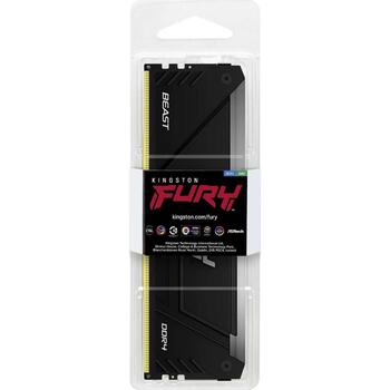 Kingston Fury Beast RAM, KF432C16BB2A/8, 8 ГБ, 3200 МГц, DDR4, небуферизованная, CL16, 1,35 В, радиатор (KF432C16BB2A/8)