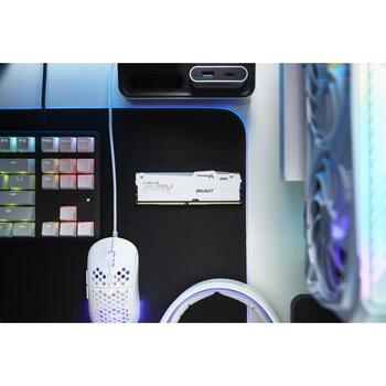 Kingston модуль памяти KF560C30BWEA-32, 32GB, 6000MT/s, DDR5, CL30, DIMM, FURY Beast White RGB, EXPO, радиатор, ECC, XMP 3.0 (KF560C30BWEA-32)