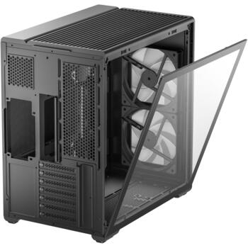 Deepcool datora korpuss CG590 MESH 2F R-CG590MESH-BKANA2-G, Mid Tower, melns, rūdīts stikls, 7 paplašināšanas sloti, 1+1x3.5
