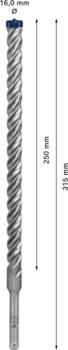 Triecienurbis SDS plus-7X 16x250x315mm, 1 gab., Perforatora urbjiem EXPERT SDS PLUS-7X TRIECIENURBIS PERFORATORIEM, 2608900132, BOSCH (2608900132)