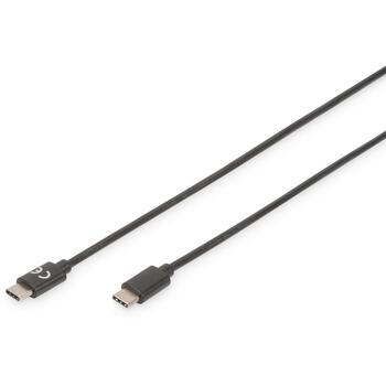 Digitus USB Type-C savienojuma kabelis AK-300138-010-S, 1m, USB-C uz USB-C, 480 Mb/s, dubultā aizsardzība (AK-300138-010-S)