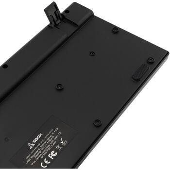 Sbox Клавиатура K-123US, 104/105 клавиш, мембранный переключатель, USB 2.0, 1,5м, черный, раскладка США (K-123US)