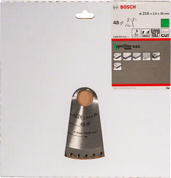 Stacionārā ripzāģa disks 216x30x48 kokam, Paneļzāģiem PRO WOOD RIPZĀĢA ASMENS, 2608640432, BOSCH (2608640432)