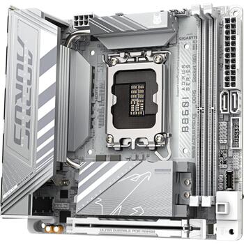 Gigabyte B860I AORUS PRO ICE, Mini-ITX mātesplate, LGA1851, 2x SATA, 2x M.2, DDR5, 128 GB, 2.5 Gb Ethernet, Wi-Fi 7, Bluetooth 5.4 (B860I AORUS PRO ICE)