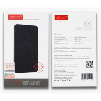 Eloop Мобильный аккумулятор E30, 5000mAh, DC5V-2A, DC5V-2.1A, литий-полимерный аккумулятор, Micro-USB, LED (E30)