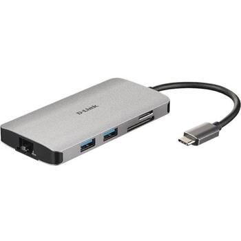 D-Link док-станция DUB-M810, 3x USB 3.0, USB-C, HDMI 4K, SD/microSD, Gigabit Ethernet, USB-C PD 100W (DUB-M810)